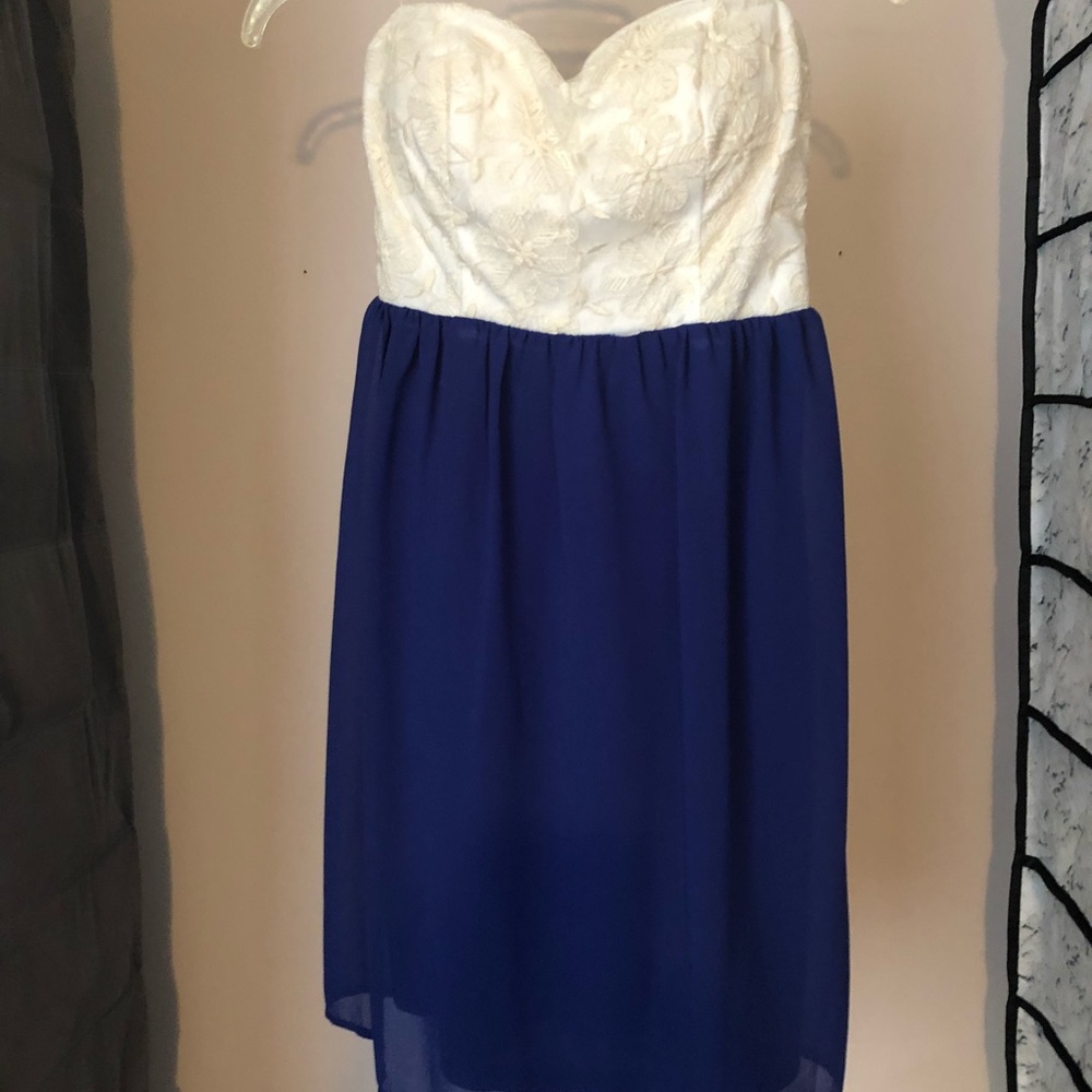 Strapless Lace Top Mini Dress